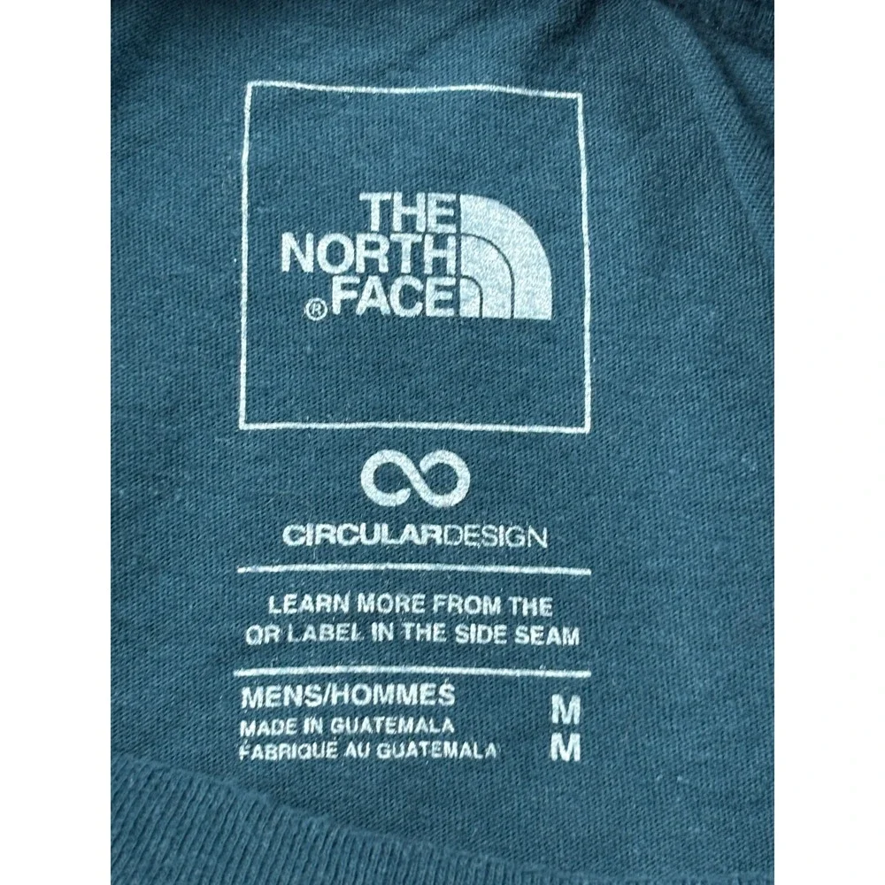 The North Face Mens‎ Teal Blue Graphic T-Shirt Circular Design Van Kayak M A8CR8